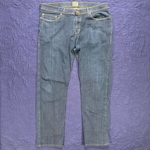 Naked & Famous Denim Mens Blue Straight Leg Button Fly Jeans Size 36x31